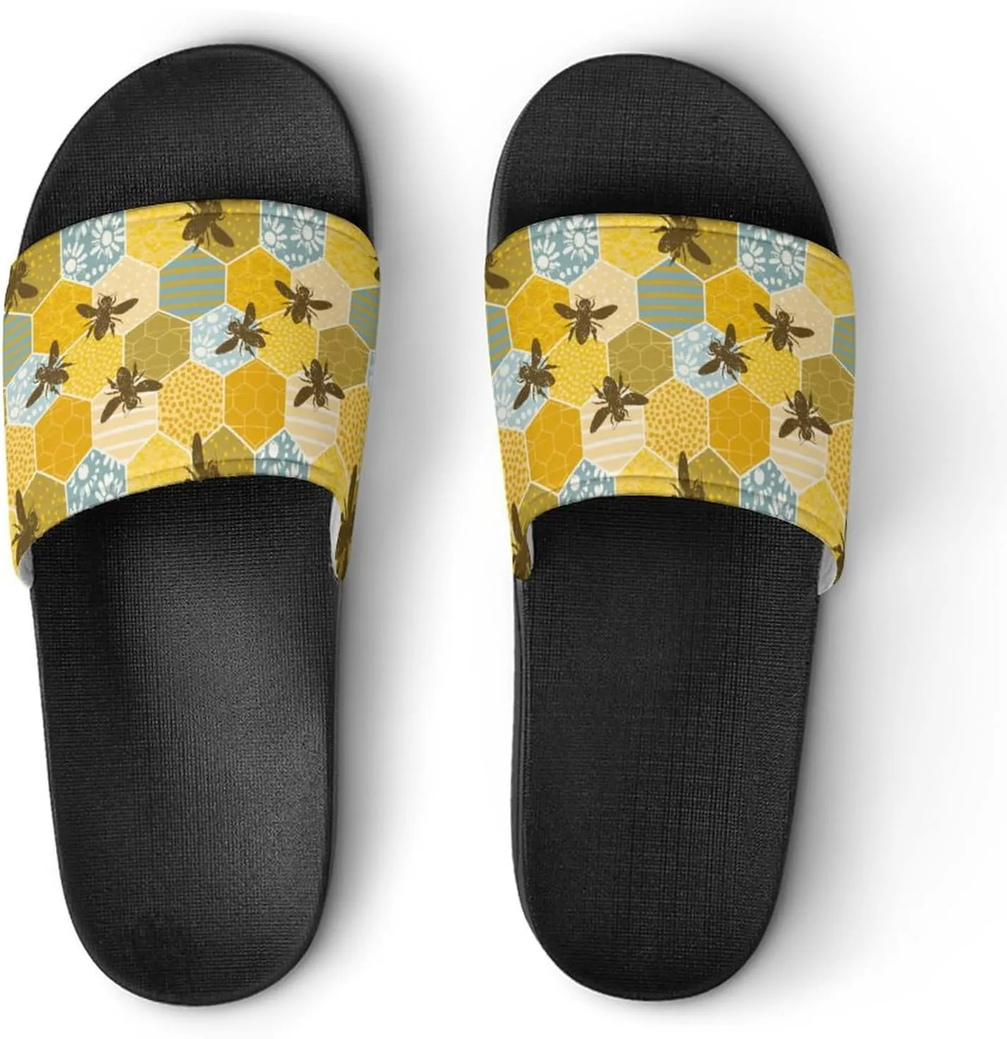 Colorful Honey Bee Nature Apiary Slippers for Women Rubber Slides Womens Sandal Slippers