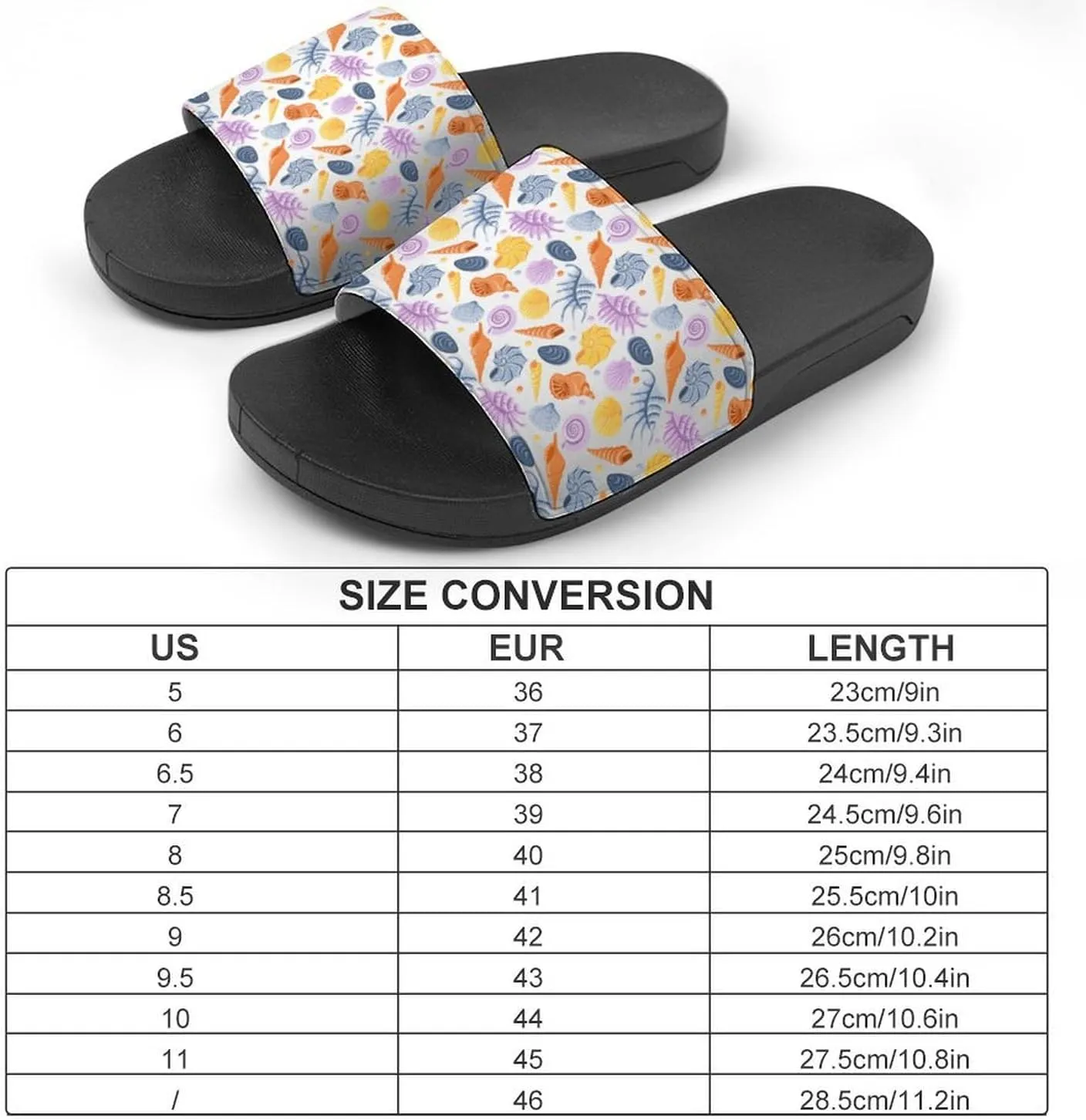 Colorfull Seashells Slippers for Women Rubber Slides Womens Sandal Slippers