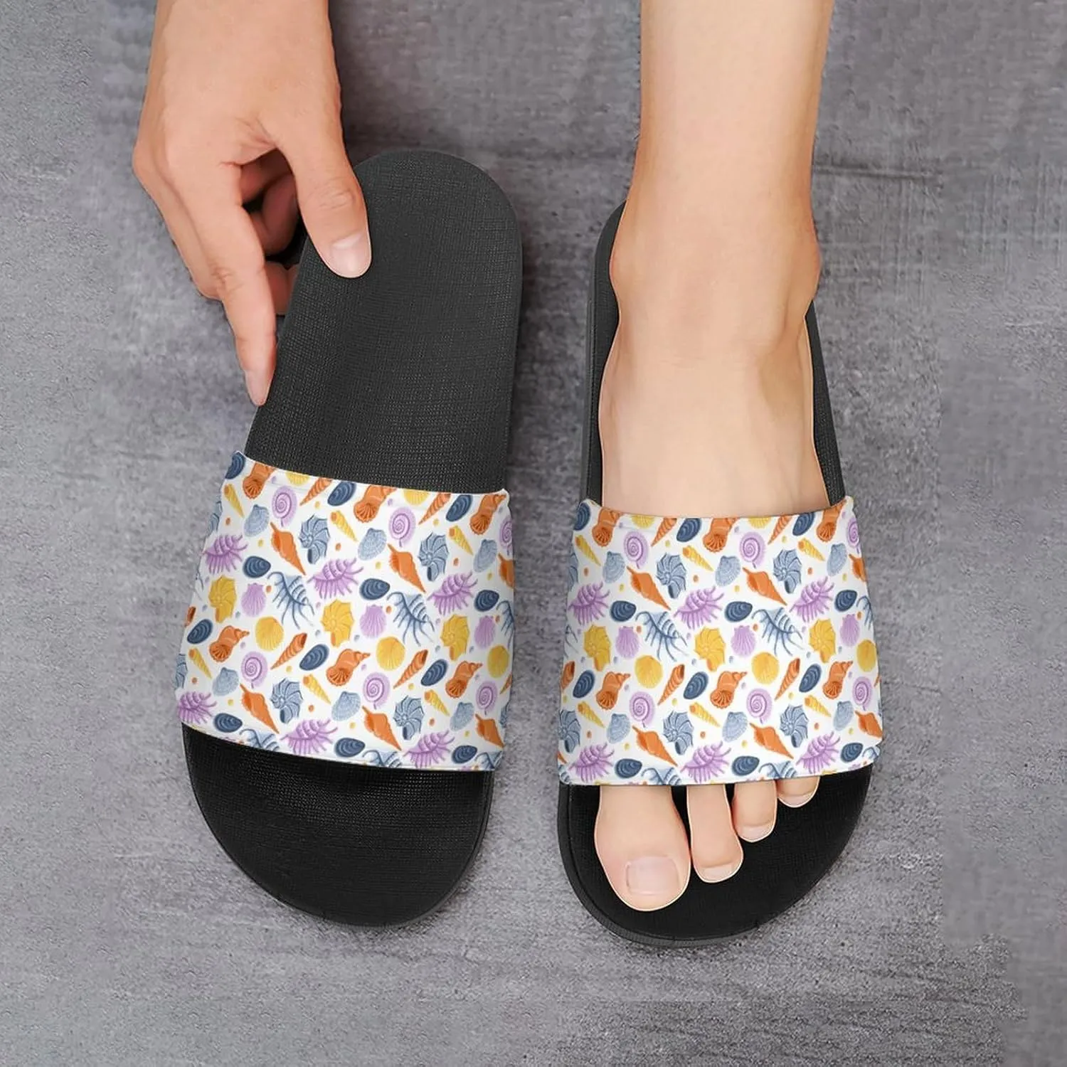 Colorfull Seashells Slippers for Women Rubber Slides Womens Sandal Slippers
