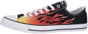 Converse Chuck Taylor All Star Low Flames, Black/Enamel Red-fresh Yellow, 7 Women/5 Men