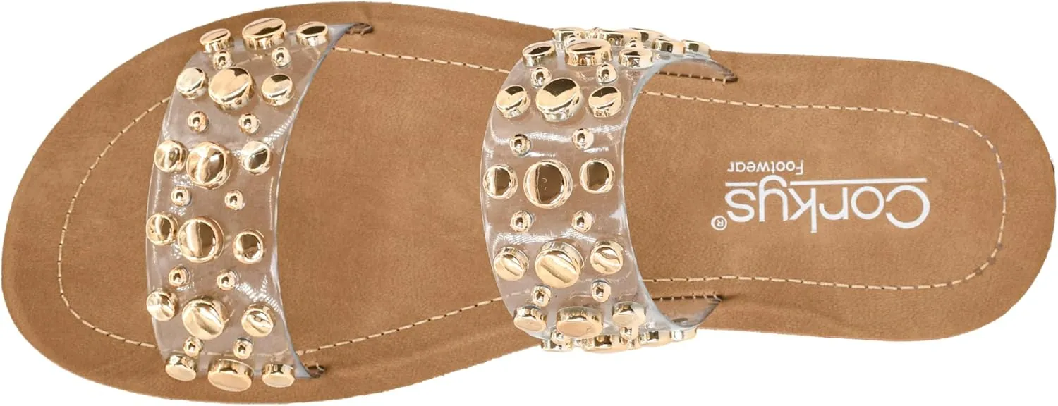 Corkys Footwear Women's Double Take Two Strap Sandal - Stylish, Comfortable, Versatile Summer Footwear, Perfect for Casual & Dressy Outfits, Lightweight