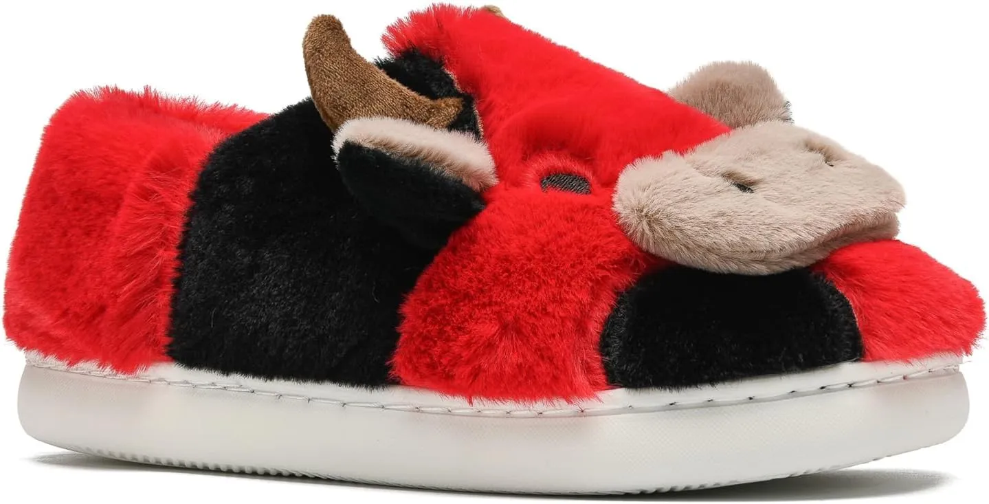 COVS Cute Cow Fluffy House Slippers - Kawaii Shoes for Women and Men, Indoor and Outdoor