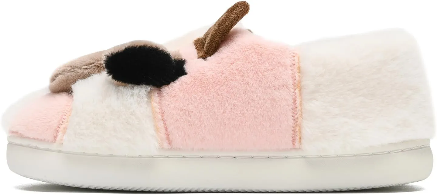 COVS Cute Cow Fluffy House Slippers - Kawaii Shoes for Women and Men, Indoor and Outdoor