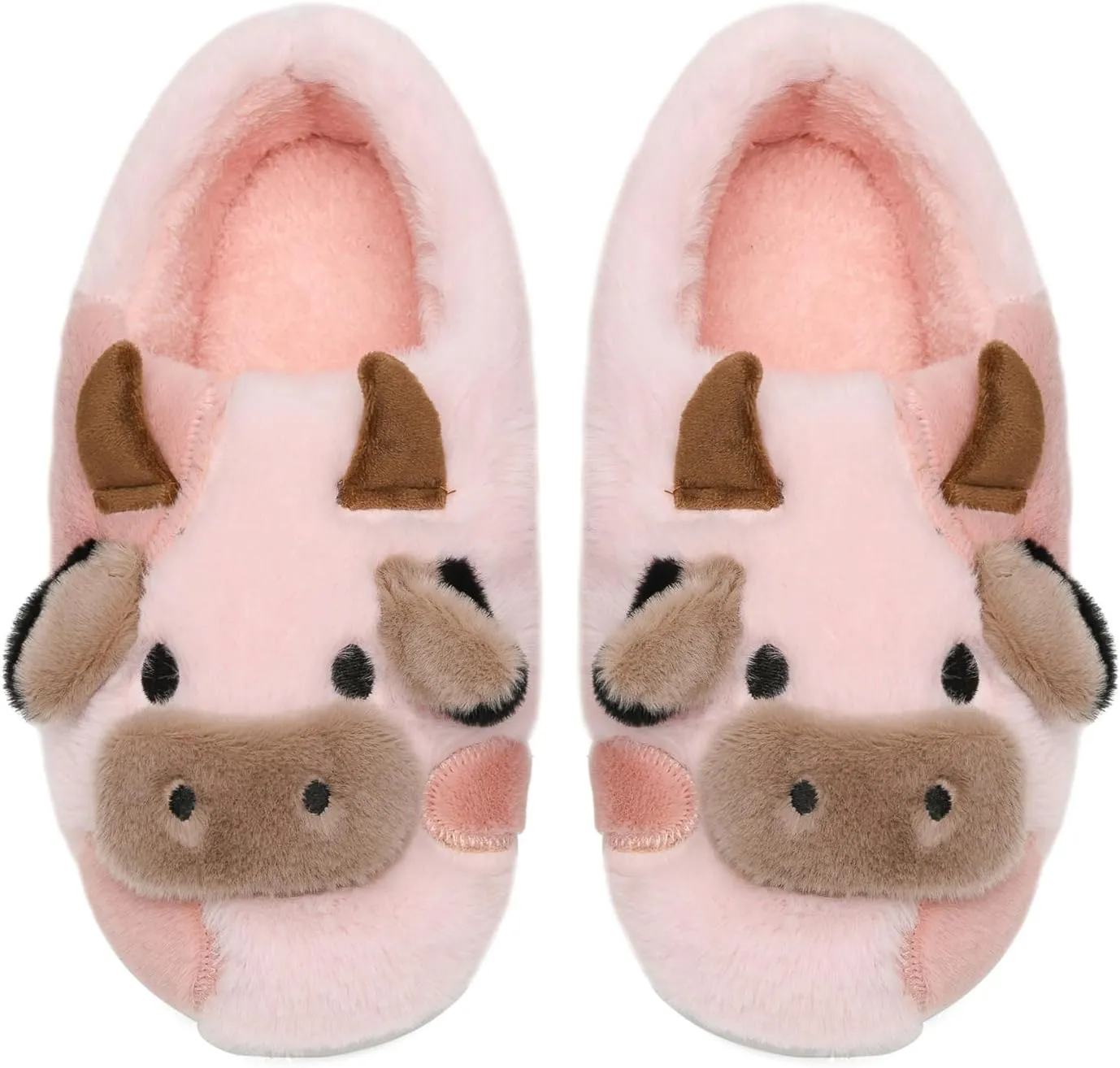 COVS Cute Cow Fluffy House Slippers - Kawaii Shoes for Women and Men, Indoor and Outdoor