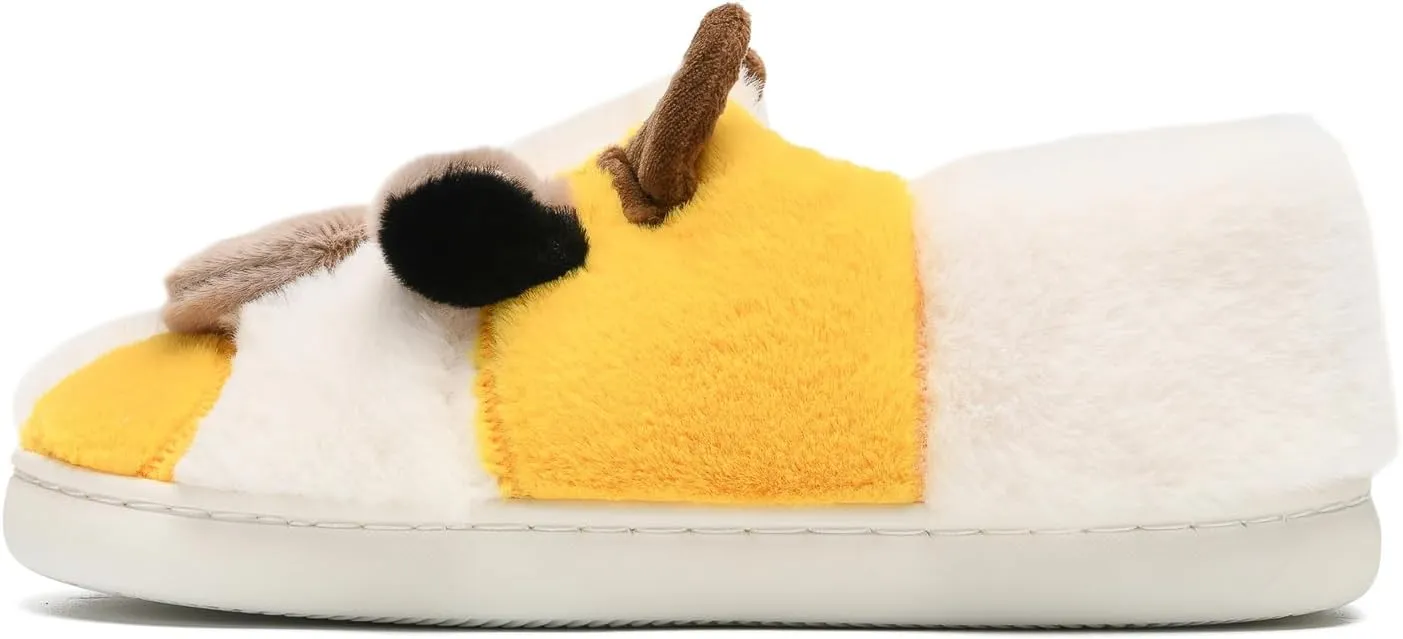 COVS Cute Cow Fluffy House Slippers - Kawaii Shoes for Women and Men, Indoor and Outdoor