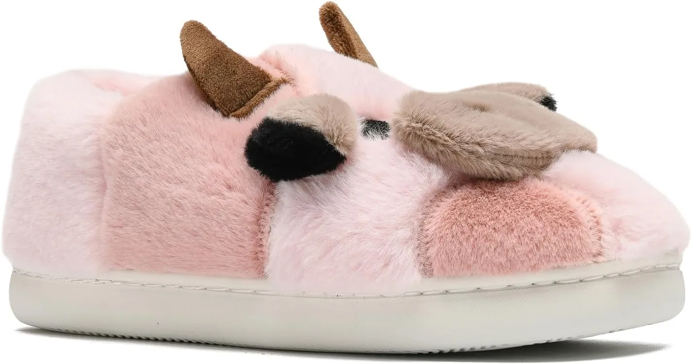 COVS Cute Cow Fluffy House Slippers - Kawaii Shoes for Women and Men, Indoor and Outdoor