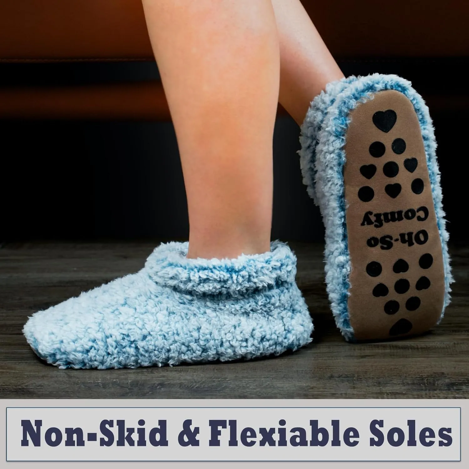 Cozylook Fuzzy Slippers for Women Indoor, Warm Bedroom Slip On Shoes, Winter Fluffy House Socks with Grippers, Cozy Christmas Gifts Unique