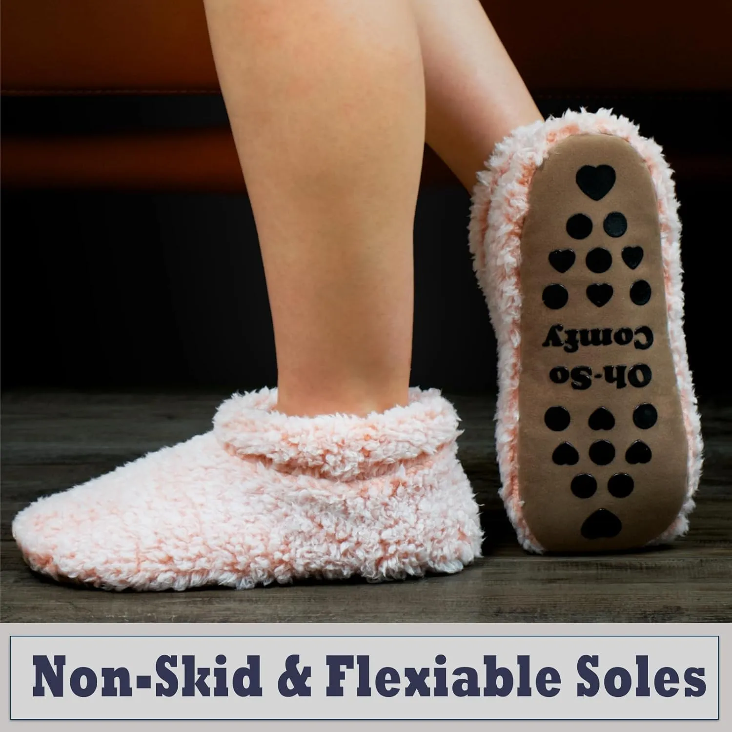 Cozylook Fuzzy Slippers for Women Indoor, Warm Bedroom Slip On Shoes, Winter Fluffy House Socks with Grippers, Cozy Christmas Gifts Unique