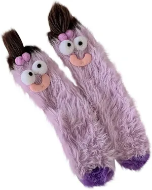 Crazy Funny Fuzzy Silly Socks for Kids Women,Girls Fluffy Slipper Novelty Fun Socks,Boy Men Cute Cozy Soft Animal Socks