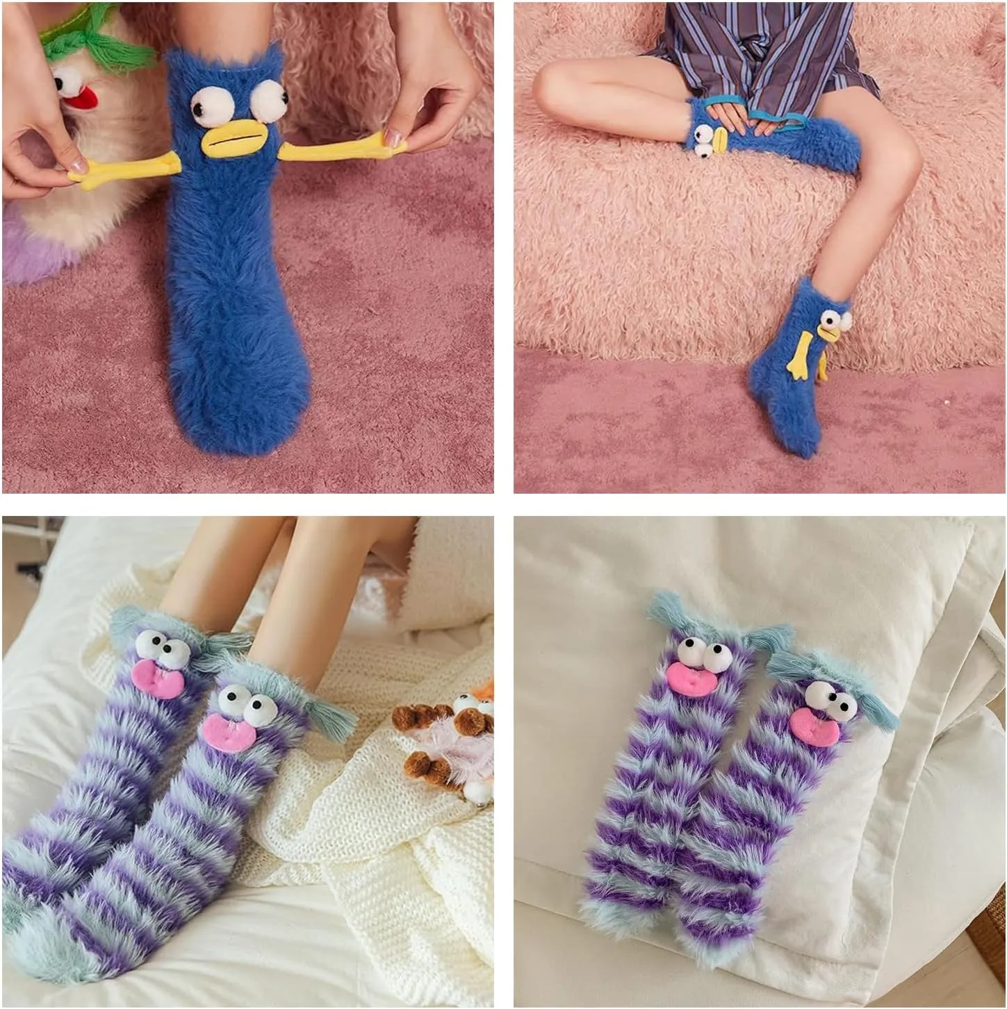 Crazy Funny Fuzzy Silly Socks for Kids Women,Girls Fluffy Slipper Novelty Fun Socks,Boy Men Cute Cozy Soft Animal Socks