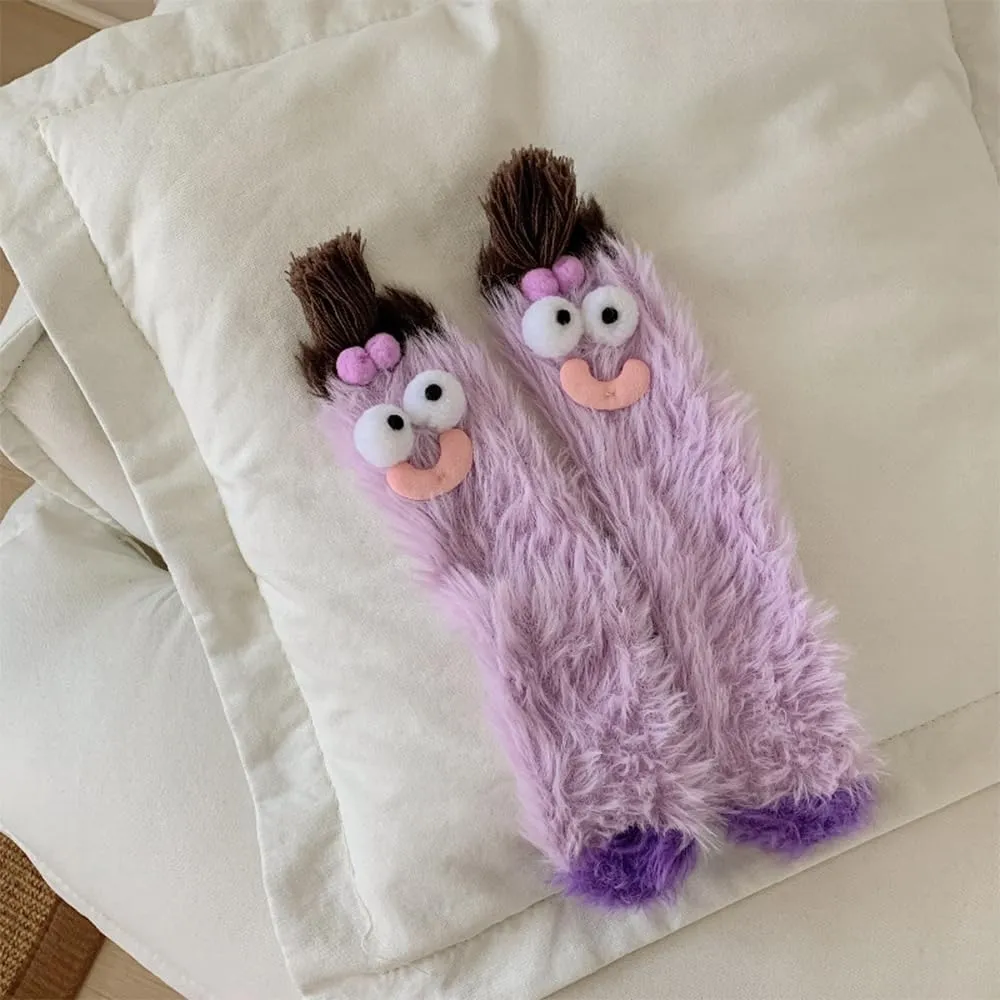 Crazy Funny Fuzzy Silly Socks for Kids Women,Girls Fluffy Slipper Novelty Fun Socks,Boy Men Cute Cozy Soft Animal Socks
