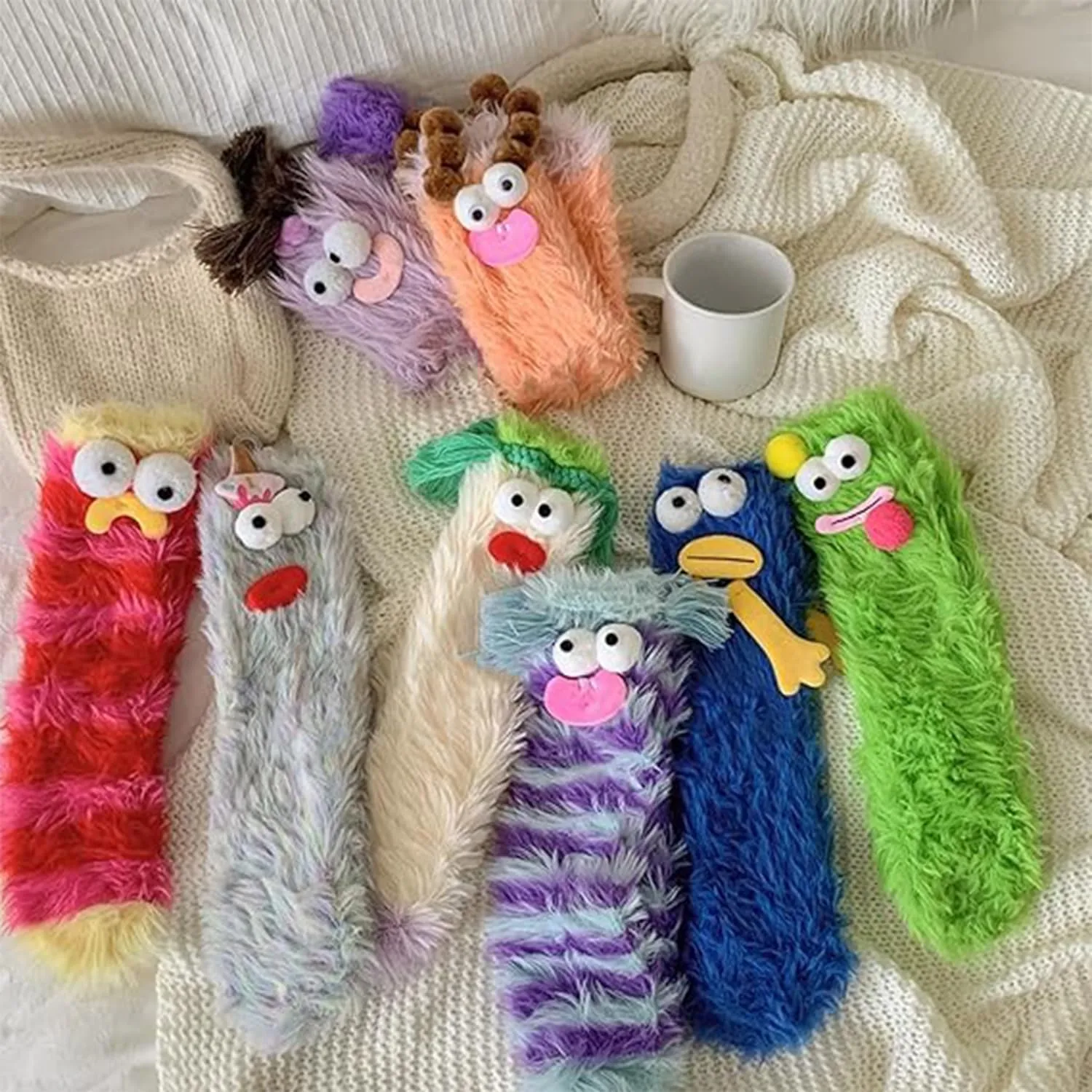 Crazy Funny Fuzzy Silly Socks for Kids Women,Girls Fluffy Slipper Novelty Fun Socks,Boy Men Cute Cozy Soft Animal Socks