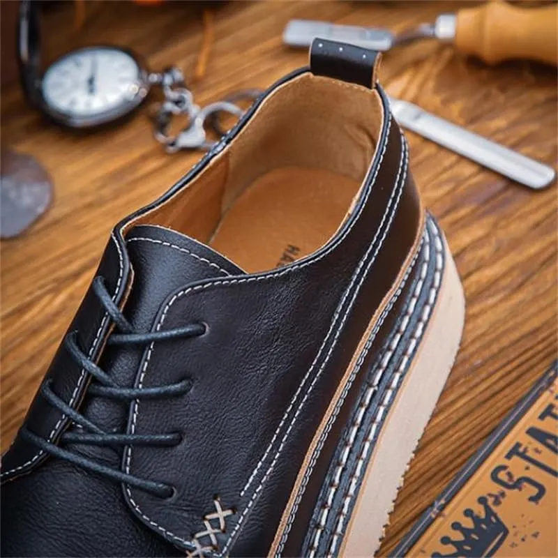 CSCDD Men's Casual Oxford Shoes Thick-Soled Nubuck Shoes Comfortable Breathable Sneakers with Stitching Soft Toe Rubber Sole for Men
