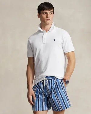 Custom Slim Terry Polo T-Shirt (white) - add a nice pair of shorts and a tan loafer.