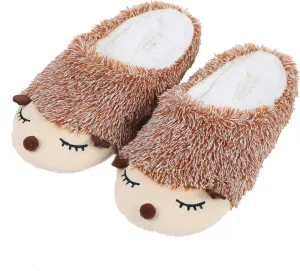 Cute Animal Unicorn Slippers | Rainbow Moose Elf Plush Home Slides | Fluffy Girls Gift Shoes