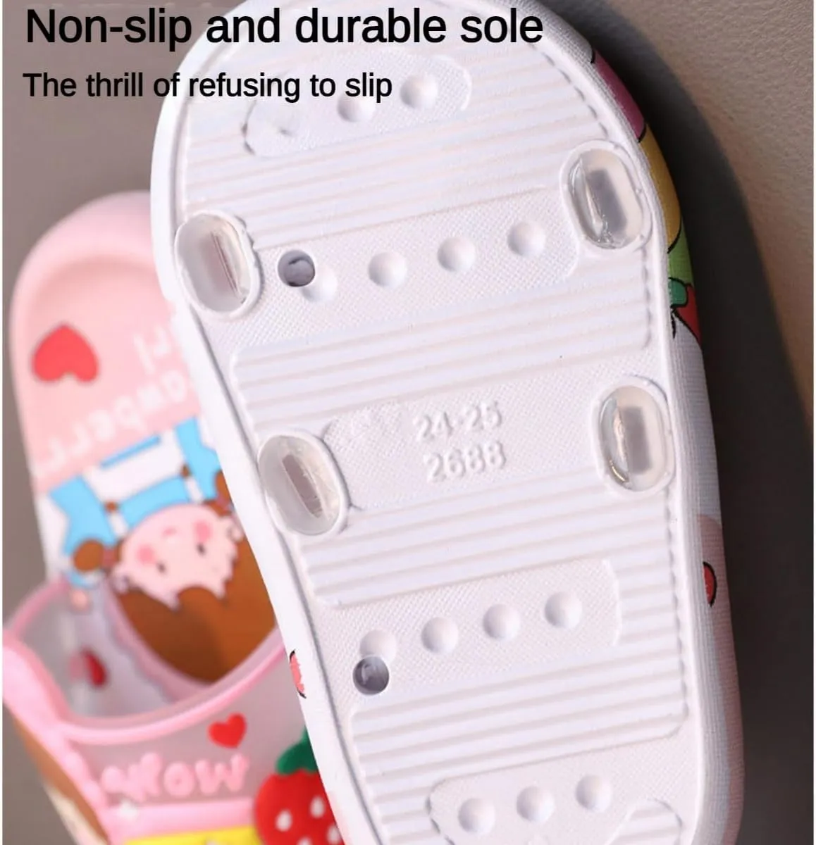 Cute Kids Slippers Cartoon Fruit Pineapple Strawberry Home Bathroom Slippers Toddle Kids Boys Girls