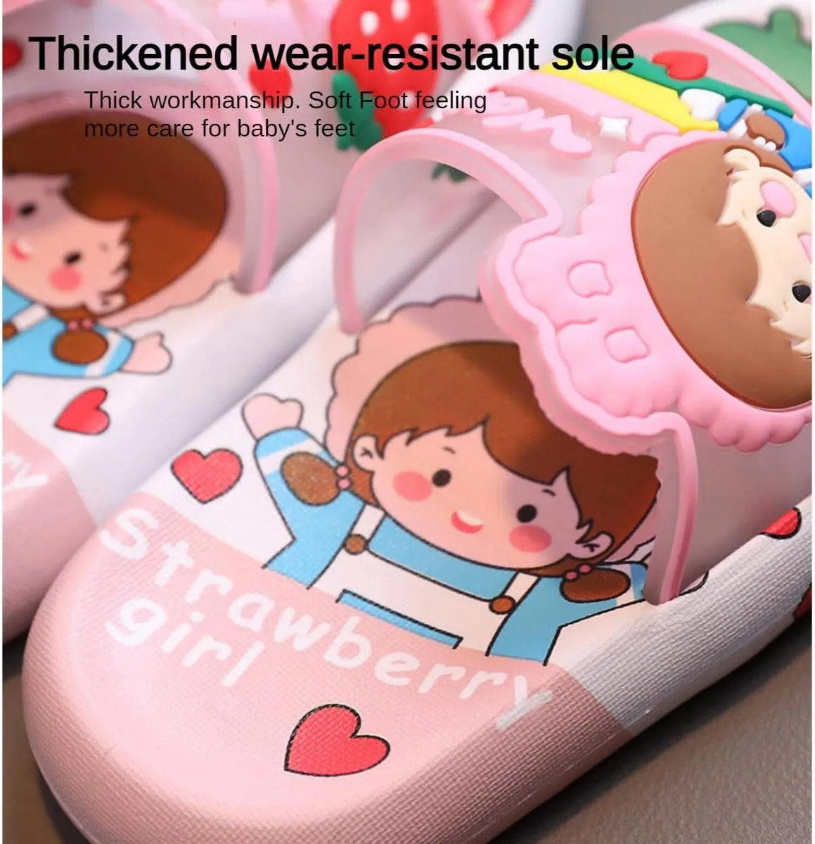 Cute Kids Slippers Cartoon Fruit Pineapple Strawberry Home Bathroom Slippers Toddle Kids Boys Girls