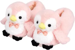 Cute Women Penguin Animal Slippers Fluffy Warm Plush House Shoes Novelty Soft Slippers Cartoon Gifts for Birthday Christmas