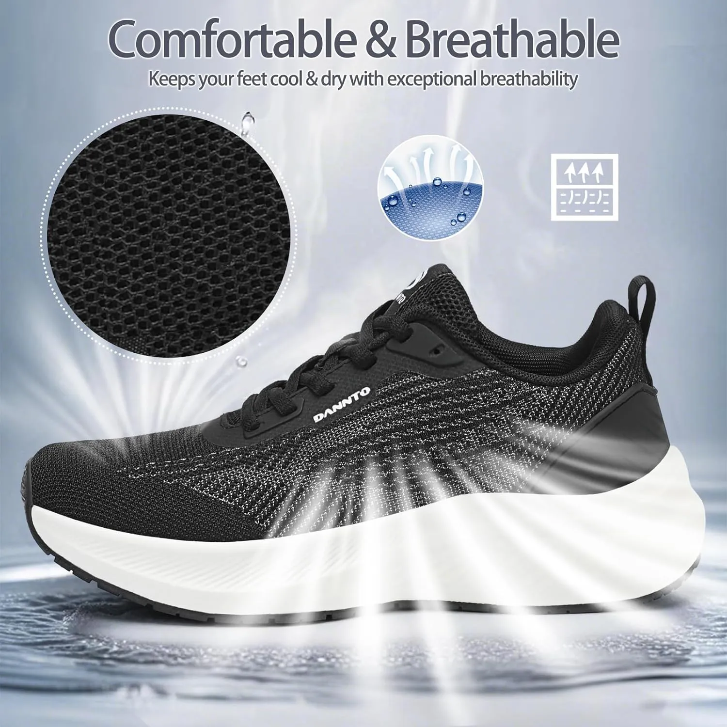 Dannto Womens Breathable Running Shoes Lightweight Walking Sneakers Non-Slip Athletic Sports