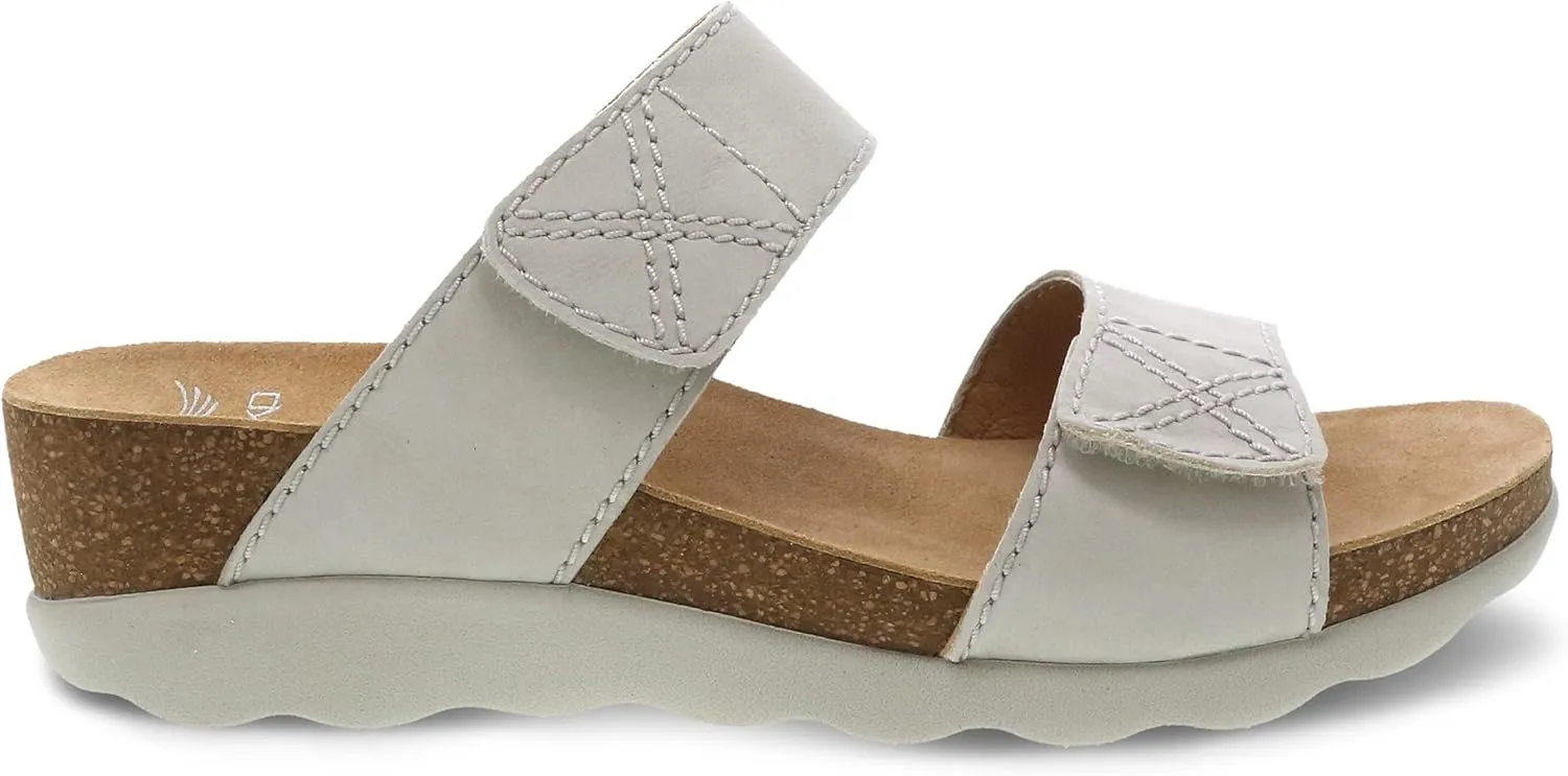 Dansko Maddy Slip-On Wedge Sandal for Women –Comfortable Wedge Shoes with Arch Support –Fully Adjustable Straps with Hook & Loop Closure–Versatile Casual to Dressy Footwear –Lightweight Rubber Outsole