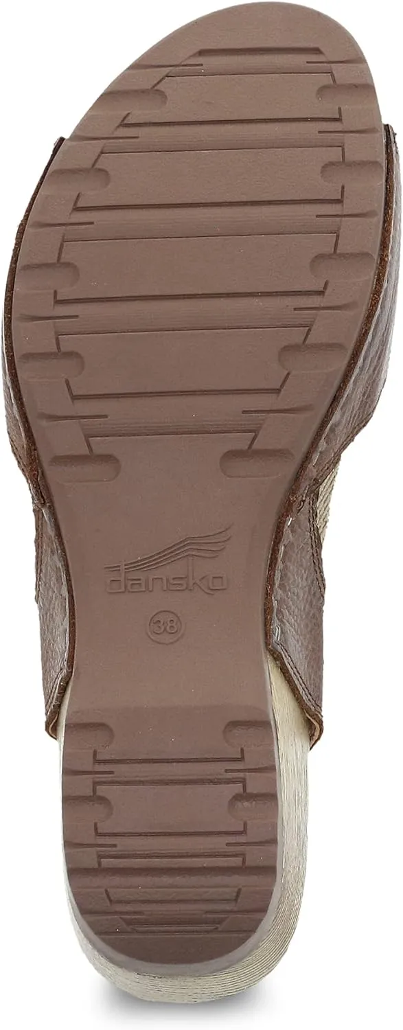Dansko Tricia Wedge Sandal for Women – Cushioned, Contoured Footbed for All-Day Comfort and Support – Adjustable Hook & Loop Straps with Buckle Detail – Lightweight Rubber Outsole