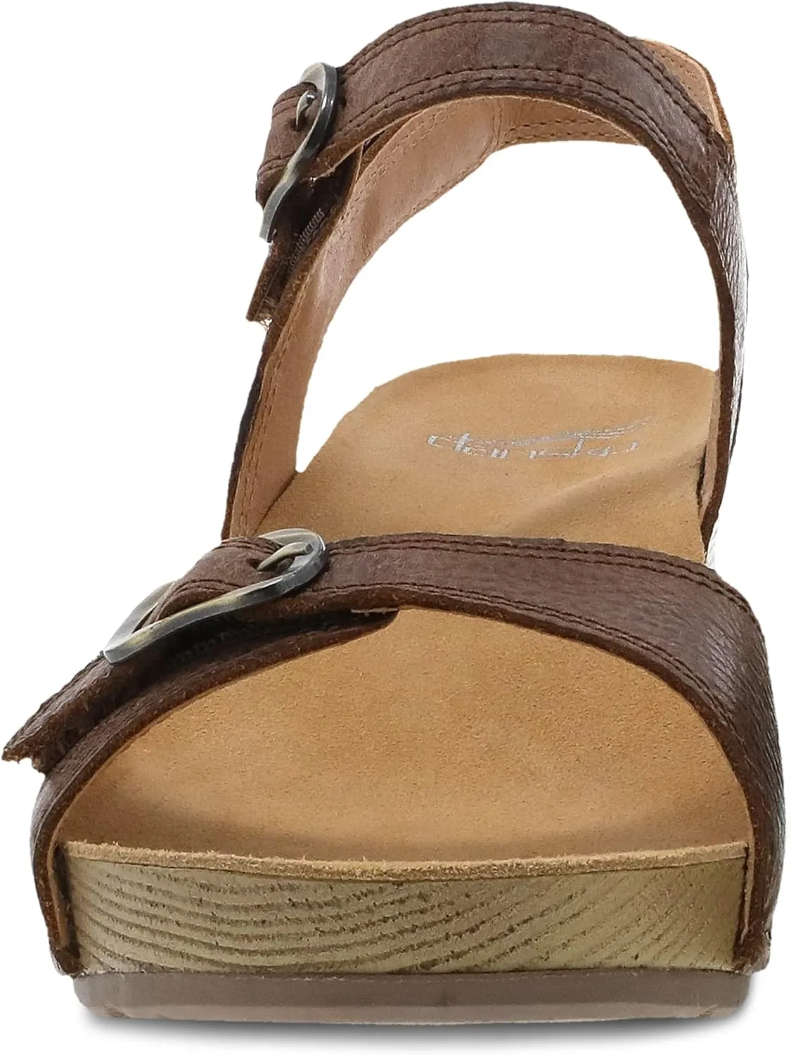 Dansko Tricia Wedge Sandal for Women – Cushioned, Contoured Footbed for All-Day Comfort and Support – Adjustable Hook & Loop Straps with Buckle Detail – Lightweight Rubber Outsole