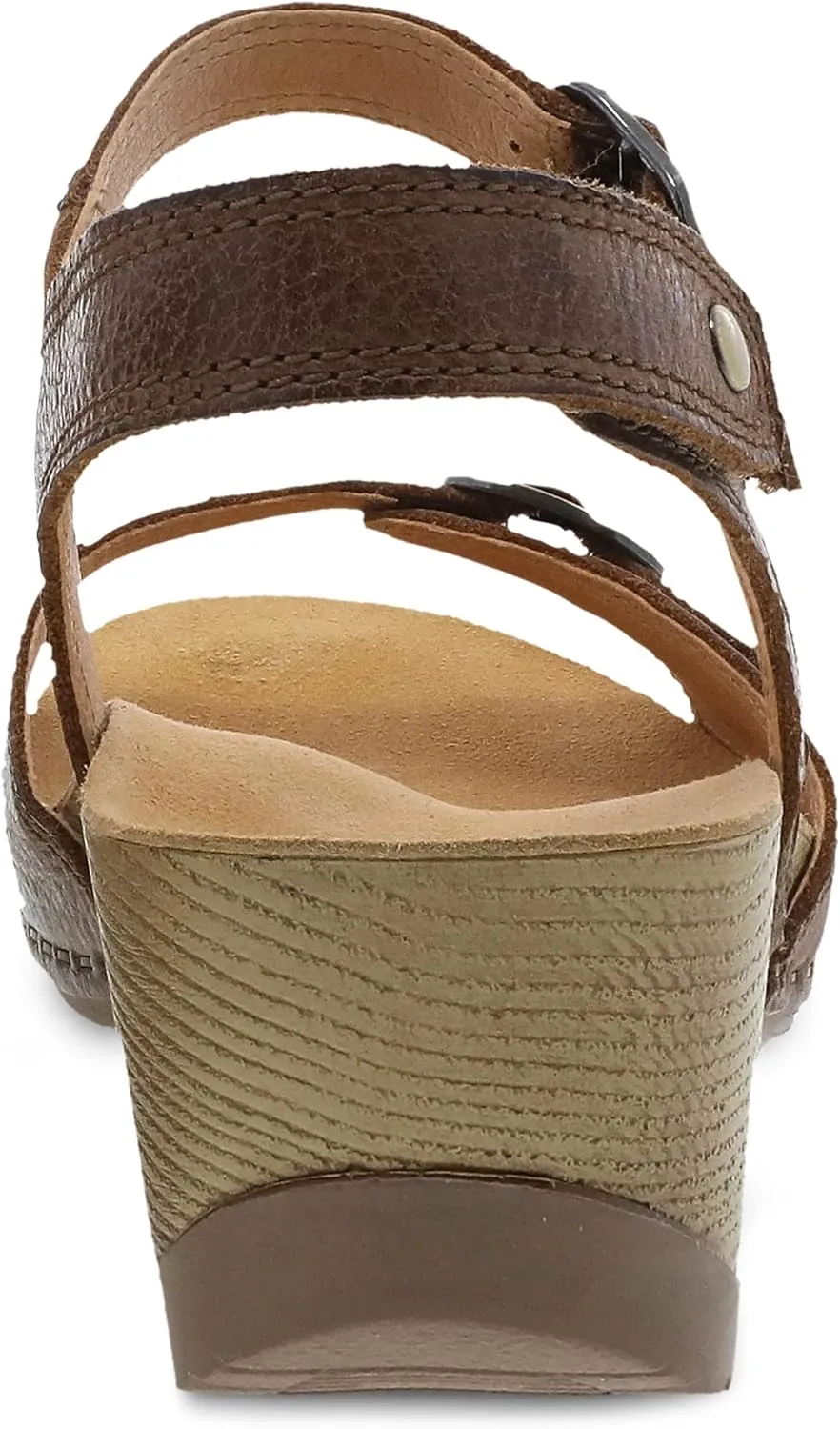 Dansko Tricia Wedge Sandal for Women – Cushioned, Contoured Footbed for All-Day Comfort and Support – Adjustable Hook & Loop Straps with Buckle Detail – Lightweight Rubber Outsole