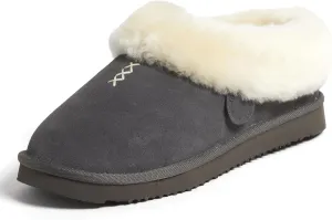Dearfoams Fireside Adelaide Genuine Shearling Soft Comfy Memory Foam Plush Indoor House Shoe Clog Slipper