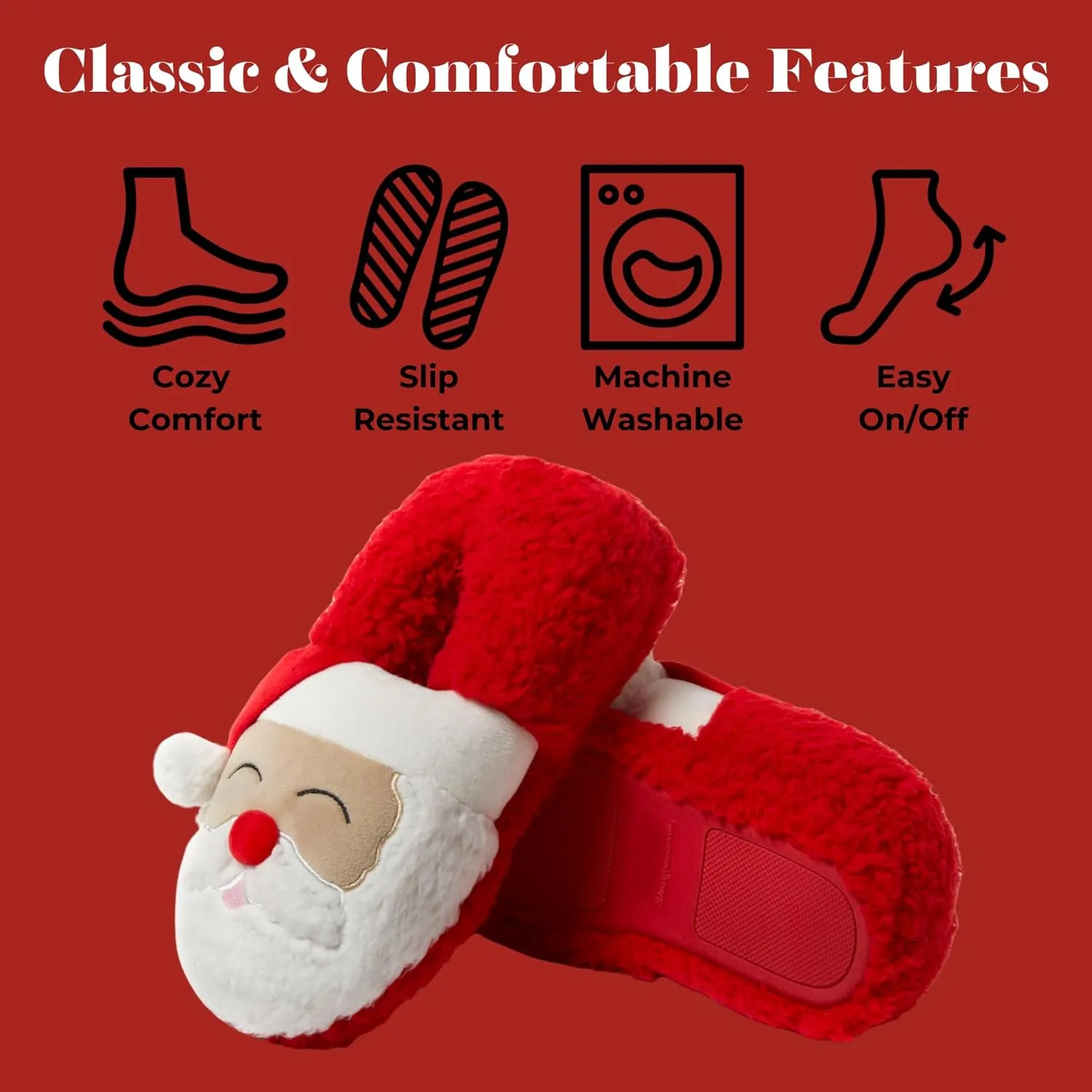 Dearfoams Unisex-Adult Matching Family Holiday Christmas Reindeer & Turkey Scuff Slipper