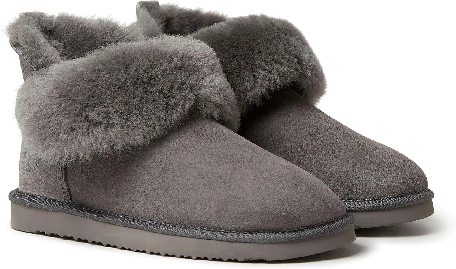 Dearfoams Women's Fireside Genuine Shearling Water Resistant Indoor/Outdoor Foldover Boot