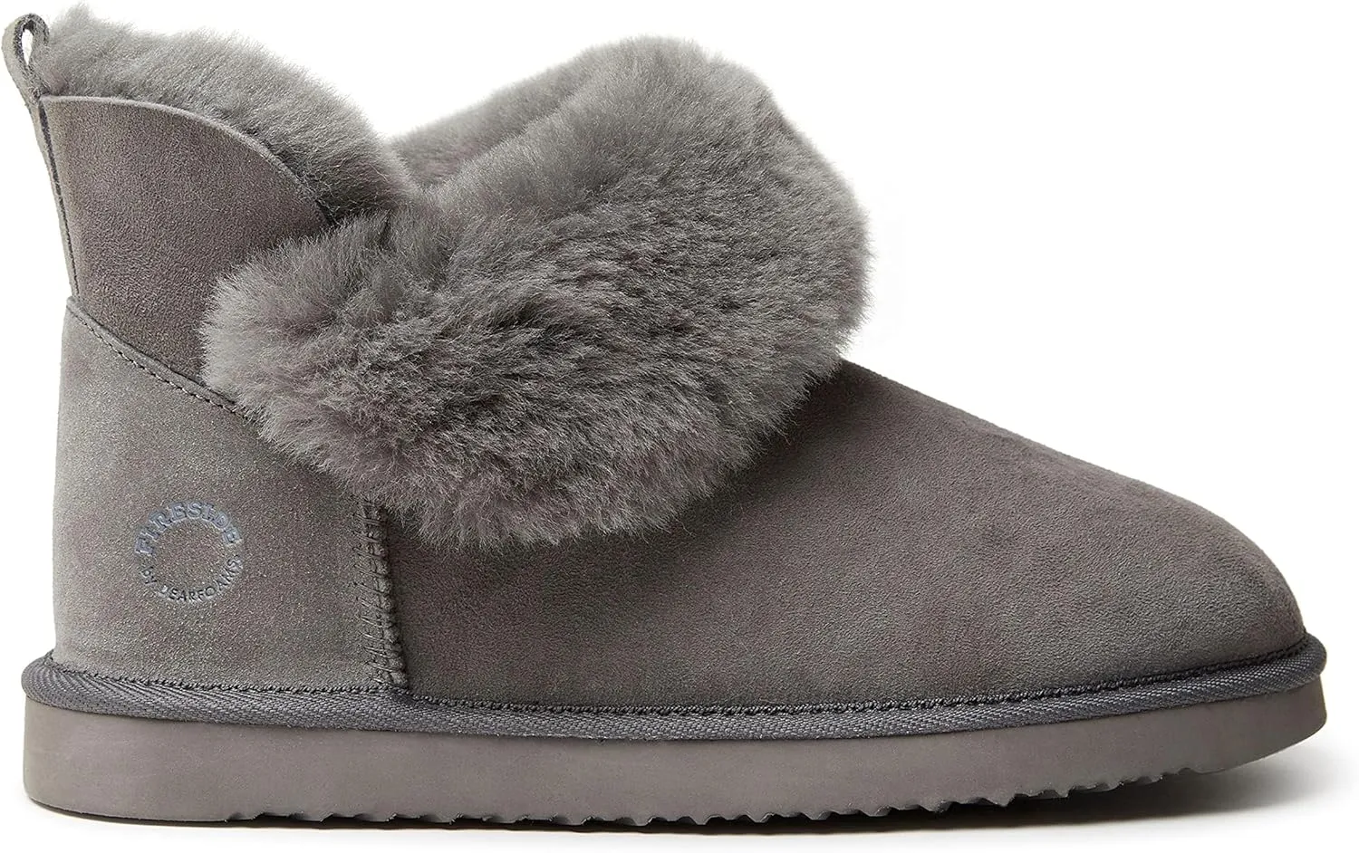 Dearfoams Women's Fireside Genuine Shearling Water Resistant Indoor/Outdoor Foldover Boot
