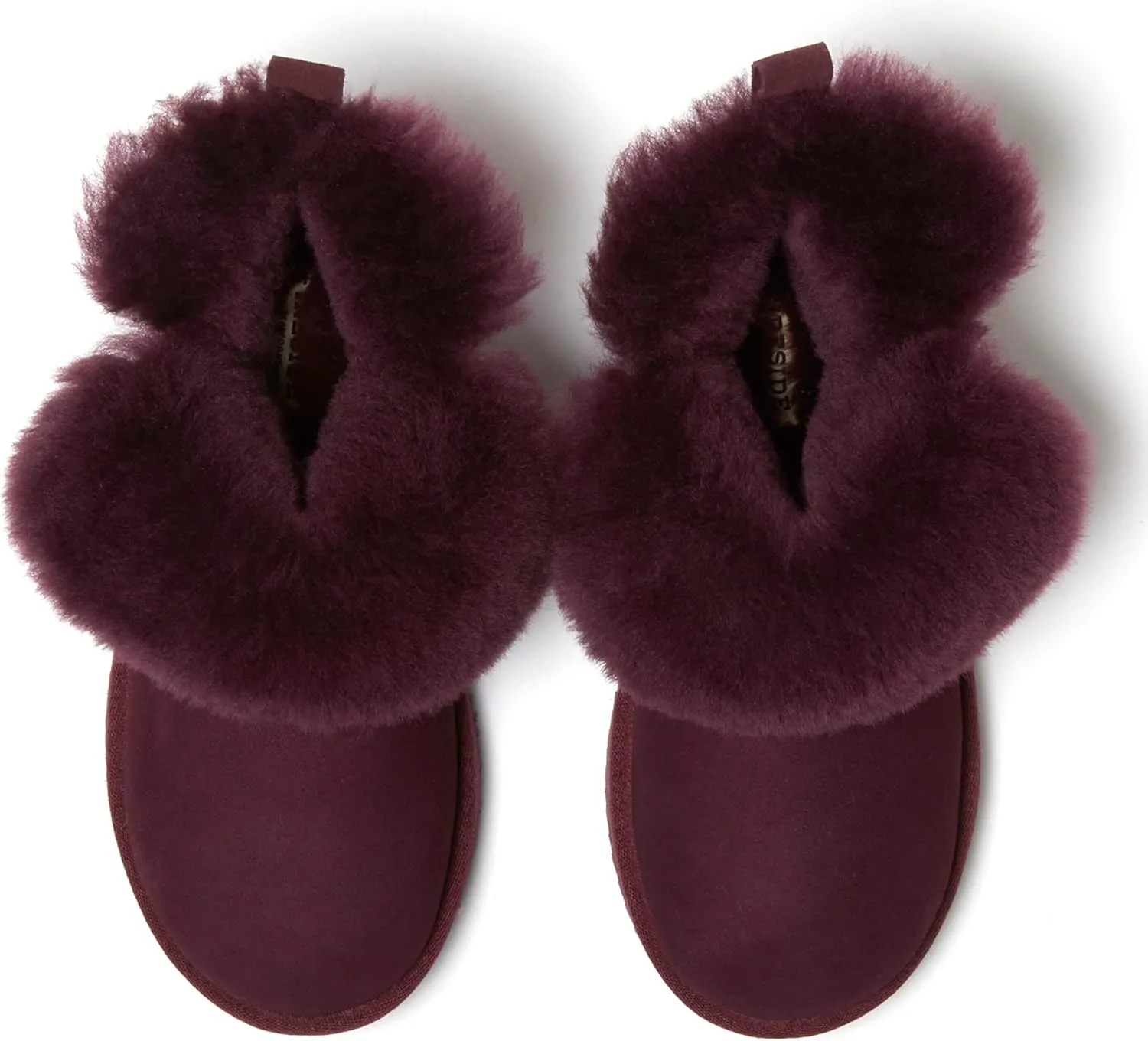 Dearfoams Women's Fireside Genuine Shearling Water Resistant Indoor/Outdoor Foldover Boot