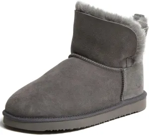 Dearfoams Women's Fireside Genuine Shearling Water Resistant Indoor/Outdoor Foldover Boot
