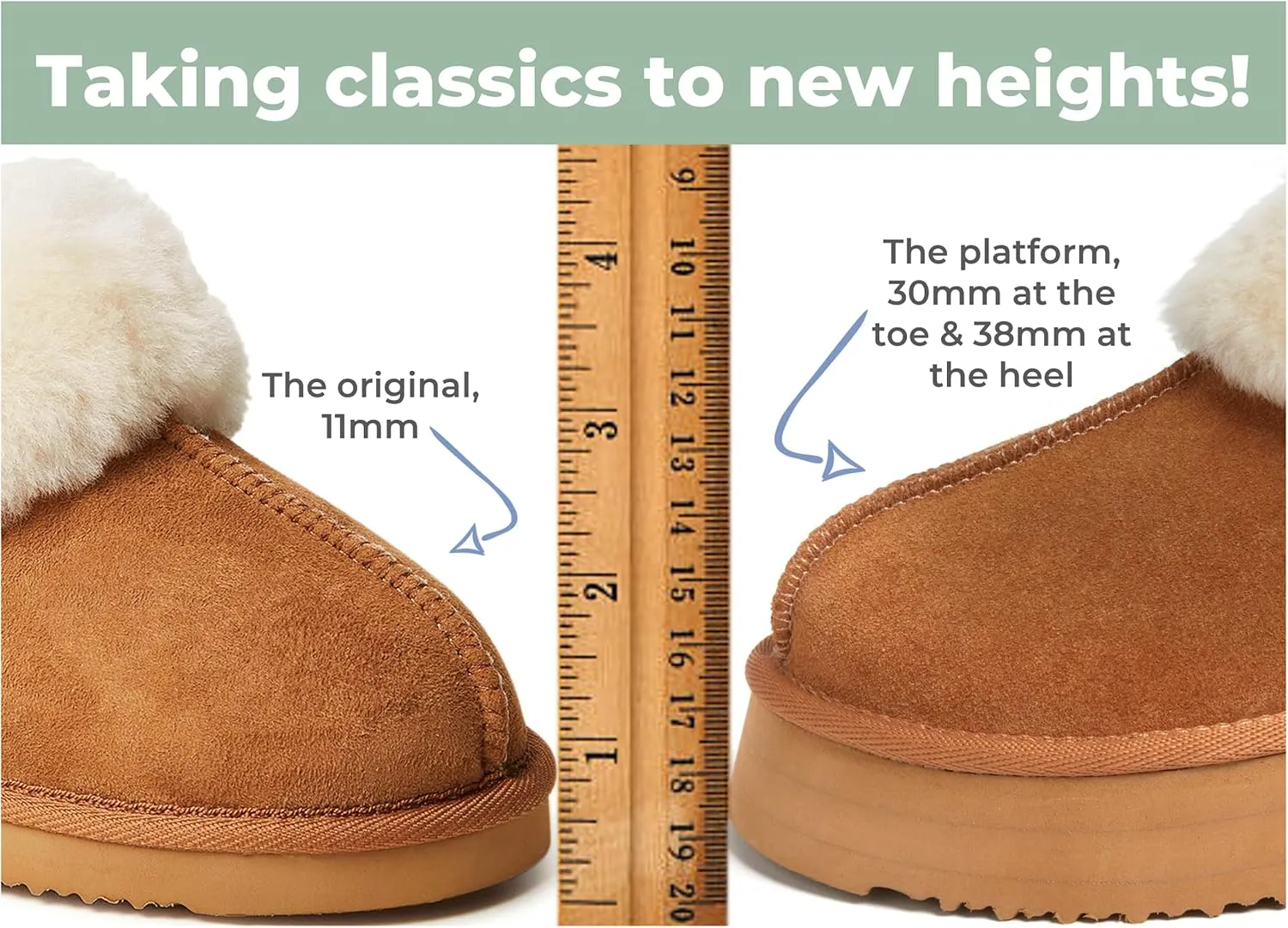 Dearfoams Women's Fireside Melton Genuine Shearling Shearling Platform Slippers Scuff
