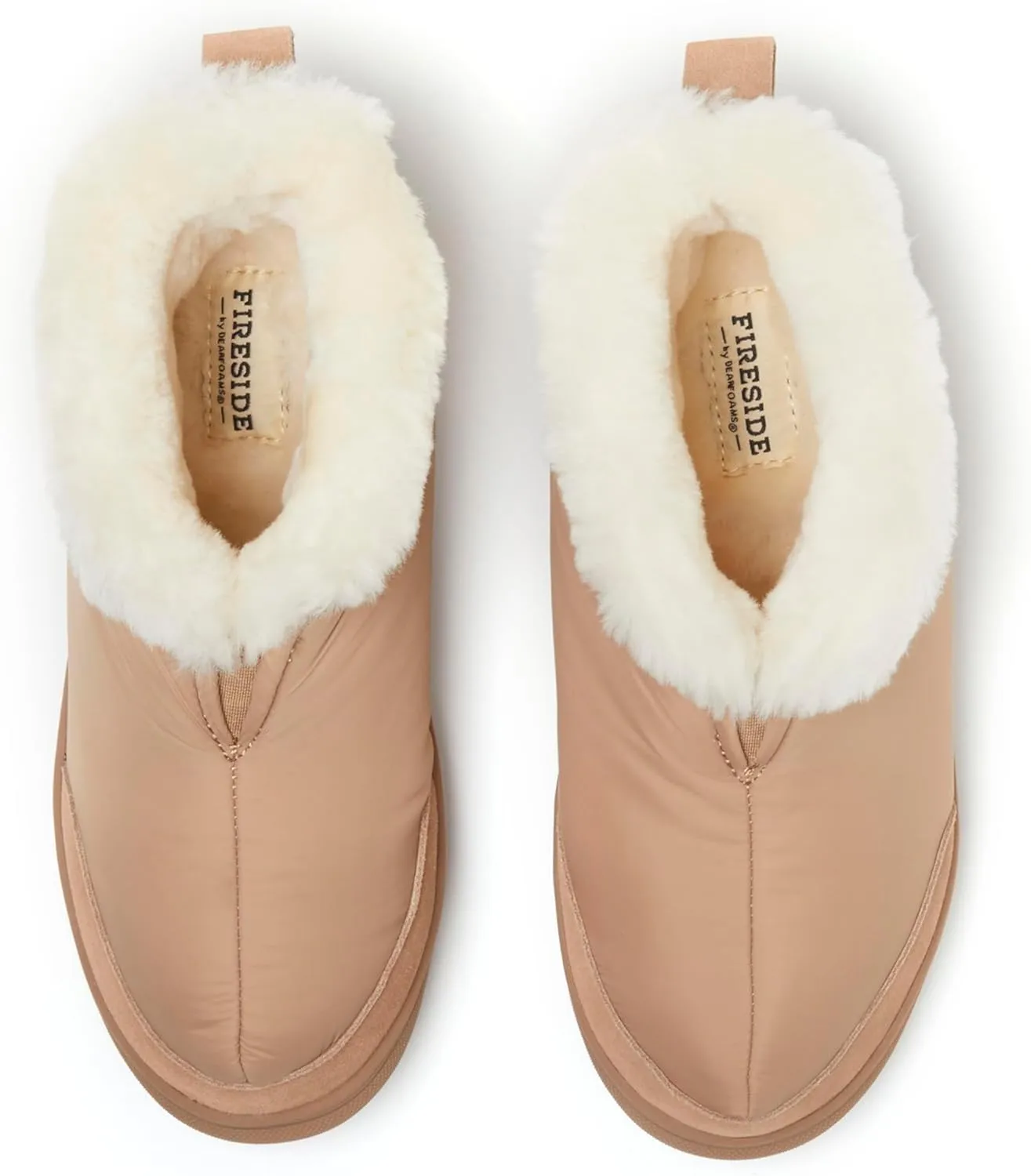 Dearfoams Women's Fireside Nylon Australian Shearling Water Resistant Après Winter Warm Up Bootie