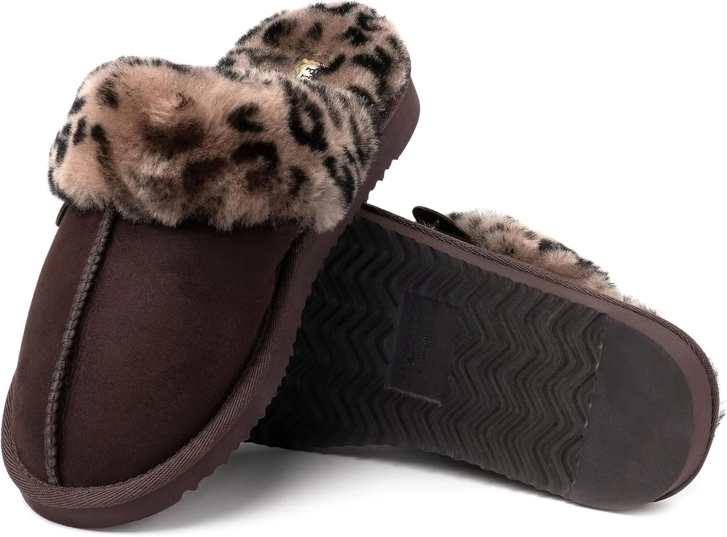 Dearfoams Women's Fireside Sydney Shearling Fur Indoor/Outdoor Scuff Slipper with Wide Widths