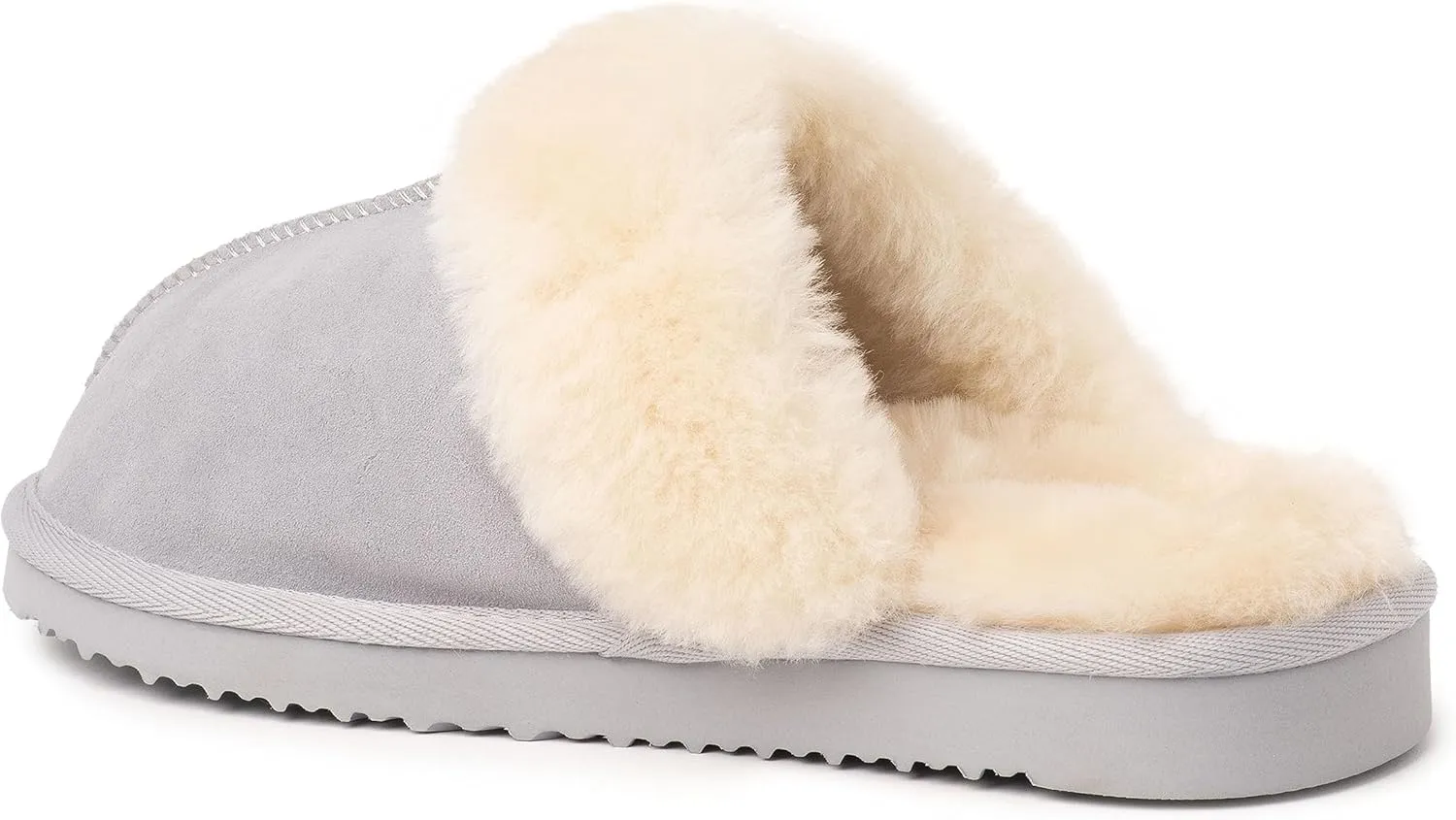 Dearfoams Women's Fireside Sydney Shearling Fur Indoor/Outdoor Scuff Slipper with Wide Widths