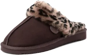 Dearfoams Women's Fireside Sydney Shearling Fur Indoor/Outdoor Scuff Slipper with Wide Widths