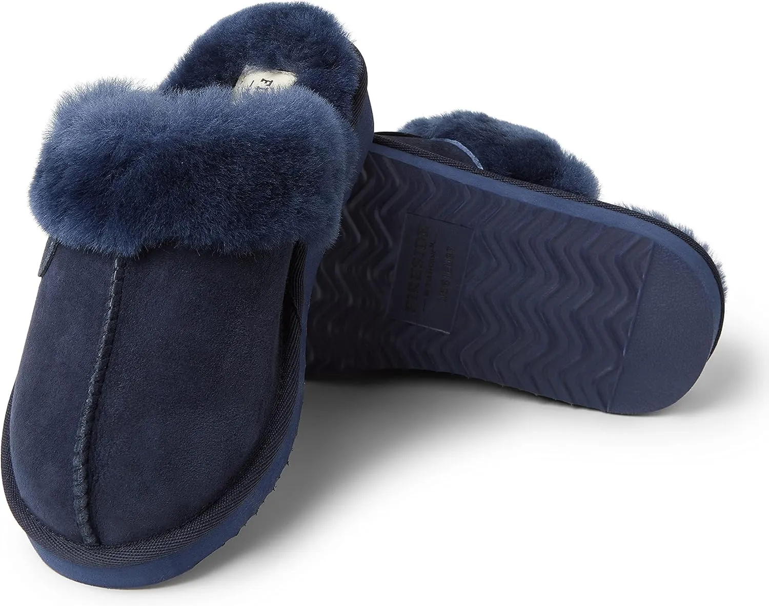 Dearfoams Women's Fireside Sydney Shearling Fur Indoor/Outdoor Scuff Slipper with Wide Widths