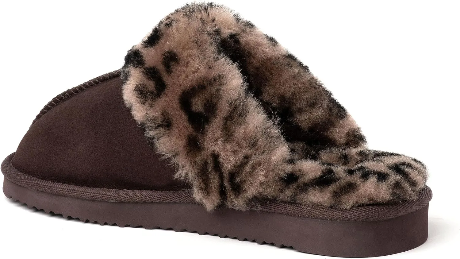 Dearfoams Women's Fireside Sydney Shearling Fur Indoor/Outdoor Scuff Slipper with Wide Widths