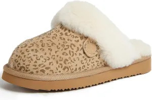 Dearfoams Women's Fireside Sydney Shearling Fur Indoor/Outdoor Scuff Slipper with Wide Widths
