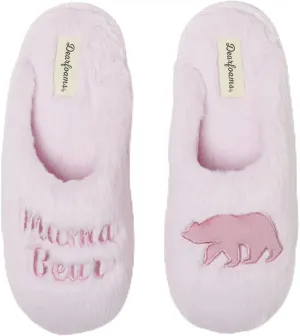 Dearfoams Women's Fluffy Cute Scuff Slipper