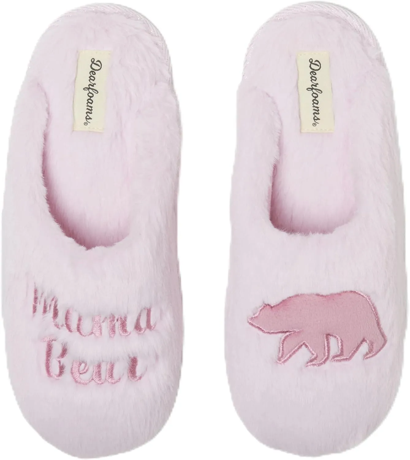 Dearfoams Women's Fluffy Cute Scuff Slipper