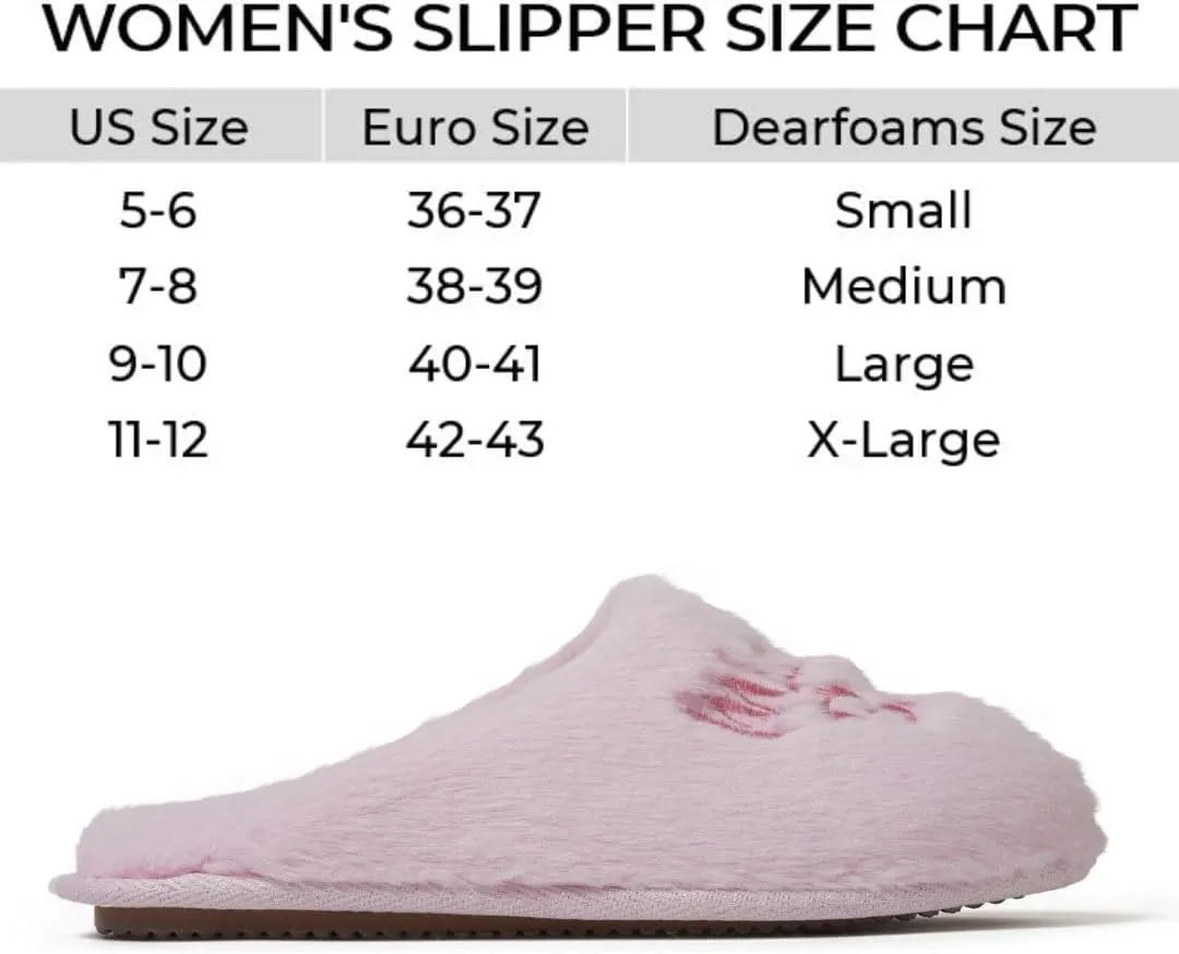 Dearfoams Women's Fluffy Cute Scuff Slipper