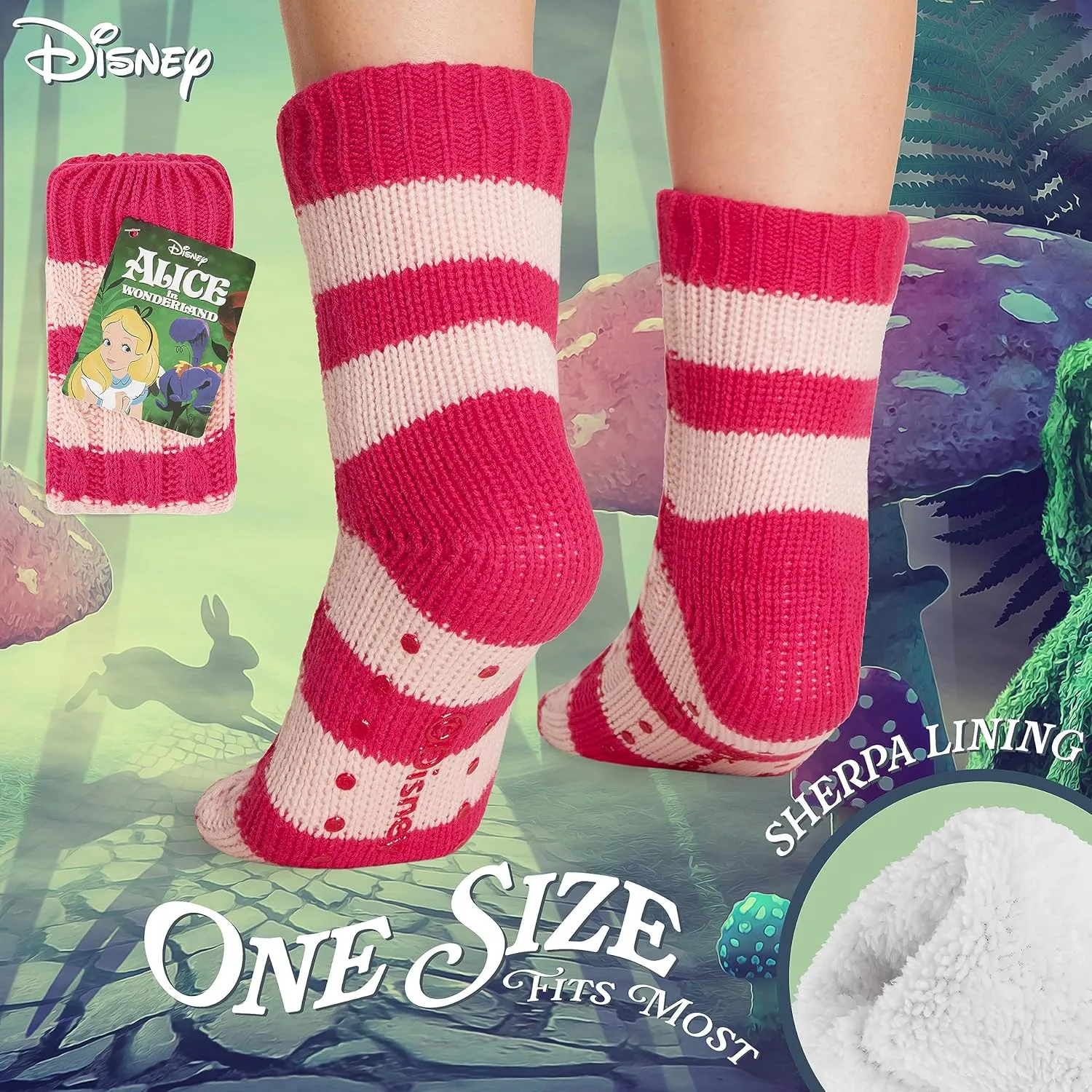 Disney Fluffy Socks for Women and Teenagers Soft Warm Slipper Socks Non Slip One Size Lounge Wear Gifts for Women