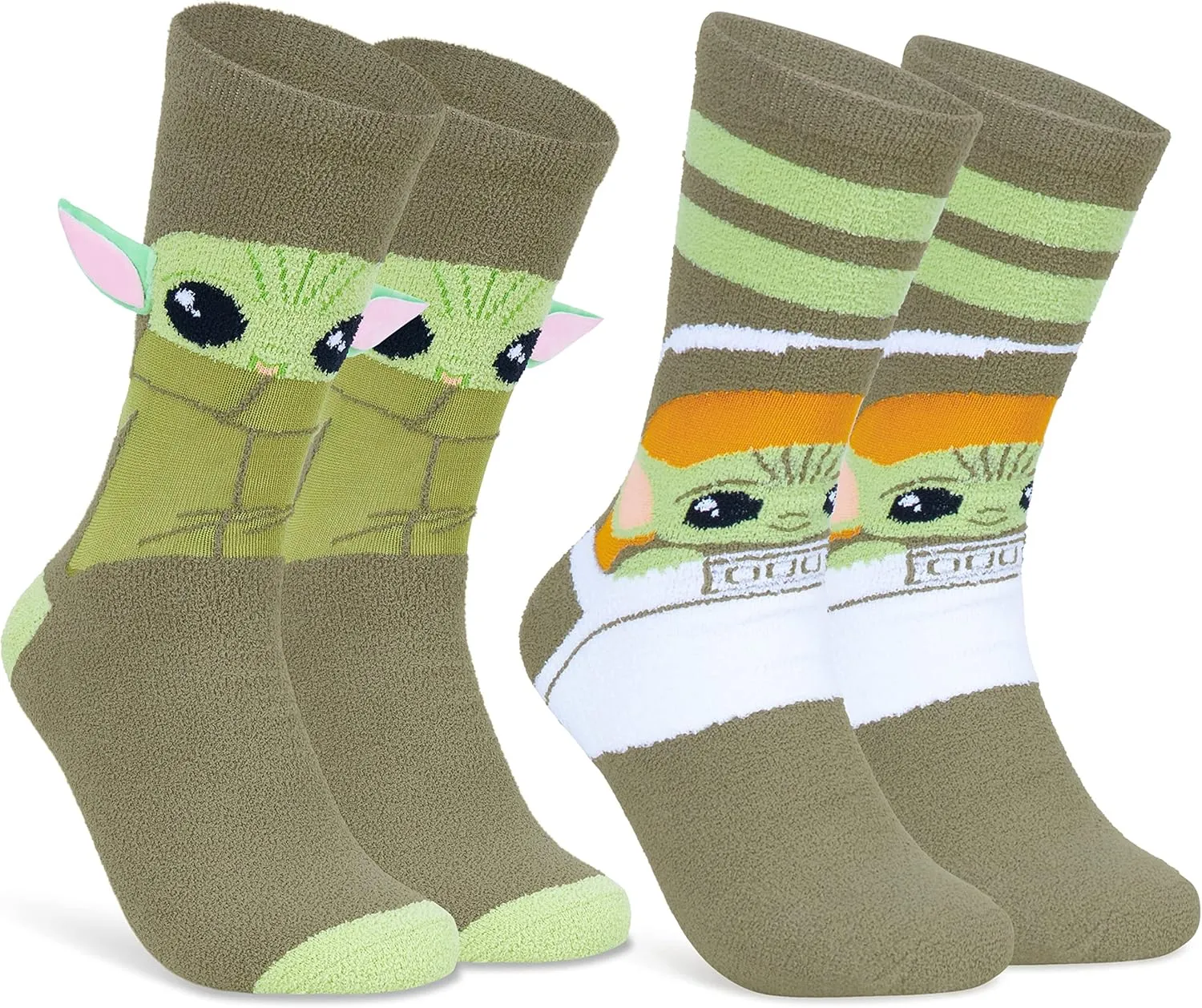 Disney Stitch Slippers Socks Women 2 Pack Fluffy Socks Non Slip Fleece Bed Socks Stitch Minnie Mickey Mouse Baby Yoda