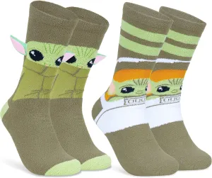 Disney Stitch Slippers Socks Women 2 Pack Fluffy Socks Non Slip Fleece Bed Socks Stitch Minnie Mickey Mouse Baby Yoda