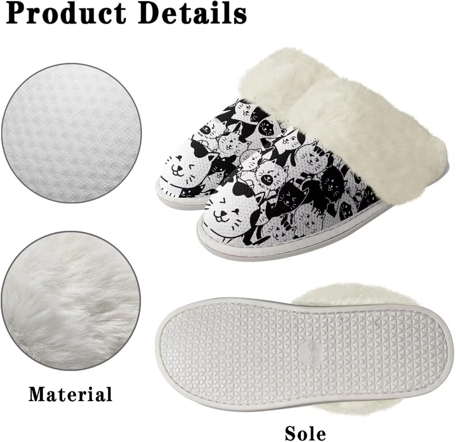 Dog Print Women Cotton Slippers Mens Slippers Fuzzy House Slippers for Women Memory Foam Plush Slippers Fully Flannel Lined Non Slip Shoes for Winter