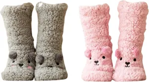 Dog Socks Fuzzy Socks Fluffy Socks Winter Warm Soft Slipper Home Sleeping Cute Animal Socks 2 Pairs