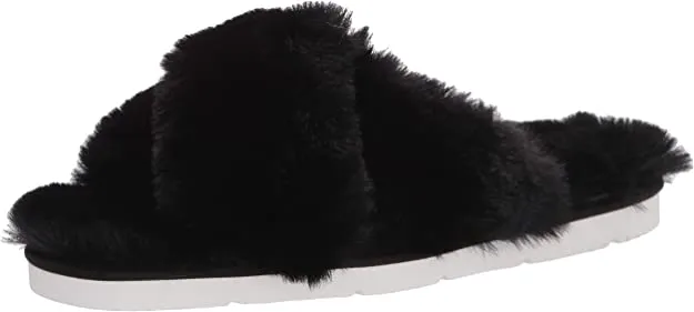Dolce Vita womens Fashion Slipper, Black Faux Fur, 8 US